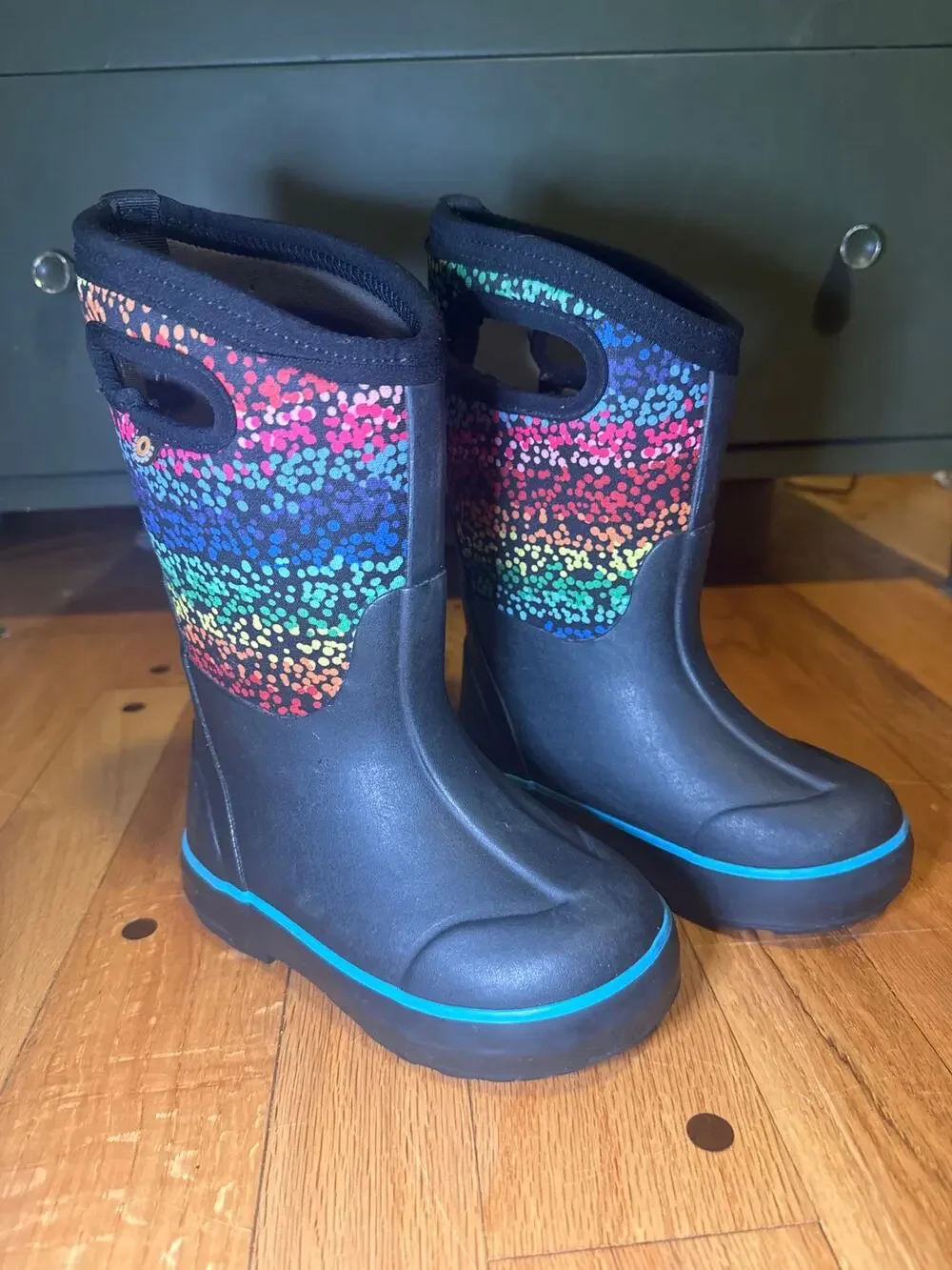 BOGS Classic II Rainbow Dots Kids 10 Waterproof Insulated Winter Snow Boots